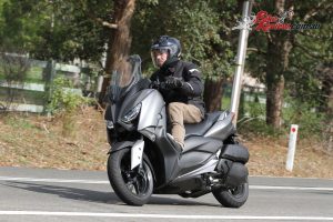 Comfort is good, with an easy reach to the 'bars and two feet position in the footwells on offer