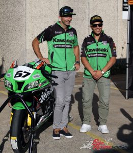 Bryan Staring and Giuseppe Scarcella with Staring's ASBK ZX-10R