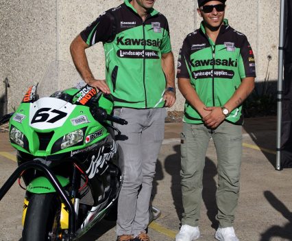 Bryan Staring and Giuseppe Scarcella with Staring's ASBK ZX-10R