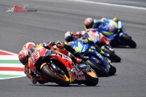 Marc Marquez would crash out of the race and remount but not score points