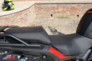 2018 Benelli TRK 502X - A generous seat for the rider is comfortable and quite low compared to the tank and pillion seat.