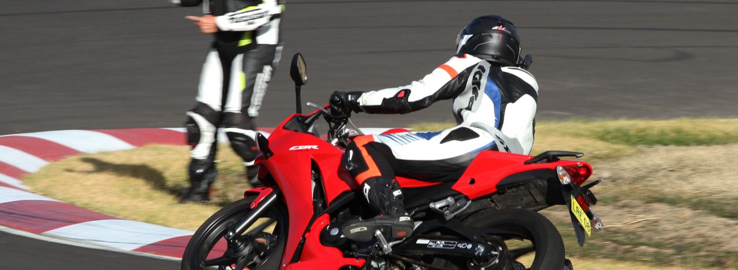 Jack out on track receiving some pointers from Bernie Hatton