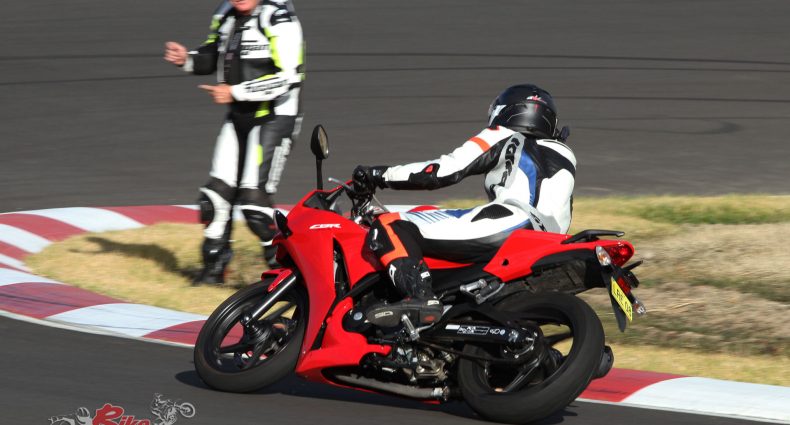 Jack out on track receiving some pointers from Bernie Hatton