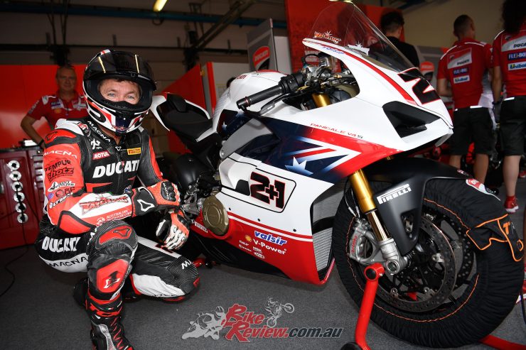 Troy Bayliss with his Race of Champions Ducati V4 S