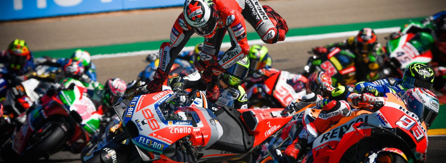 A first corner crash ruled Lorenzo out of contention