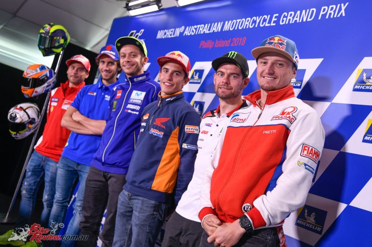 Bautista, Rins, Rossi, Marquez, Crutchlow and Miller