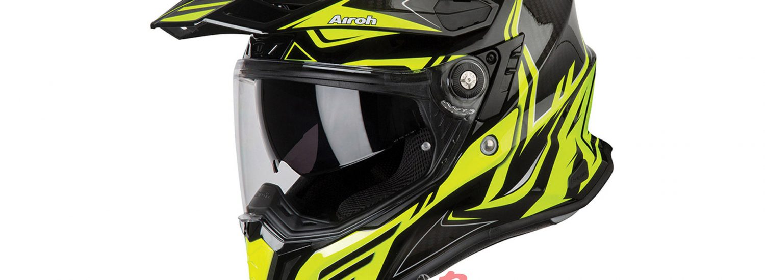 Airoh Commander Adventure Helmet - Carbon Yellow Gloss