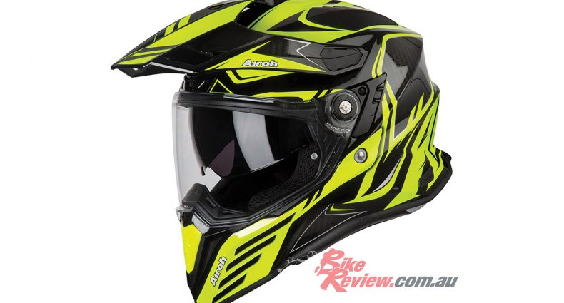Airoh Commander Adventure Helmet - Carbon Yellow Gloss