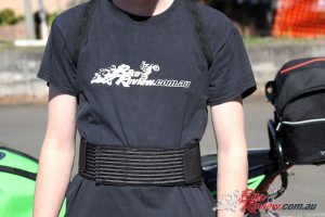 The Spidi Back Warrior EVO belt also offers great adjustability, breathes reasonably well except in the hottest of weather and is very comfortable