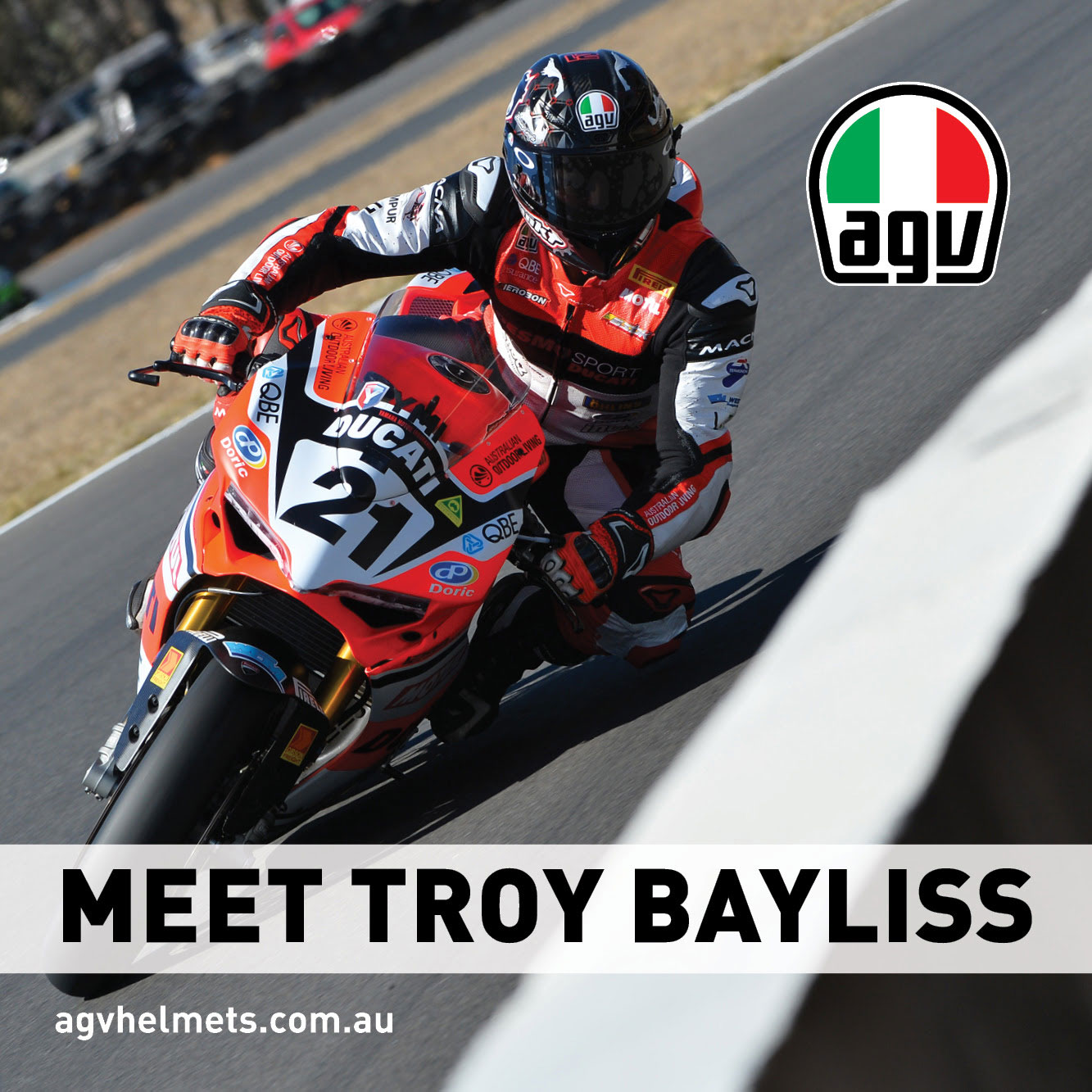 Troy Bayliss to join the AGV Helmets Australia stand for signings on Sunday