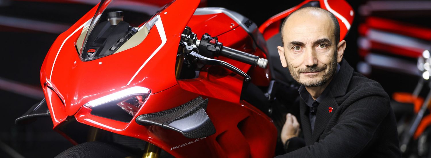 Claudio Domenicali with the 2019 Ducati Panigale V4 R