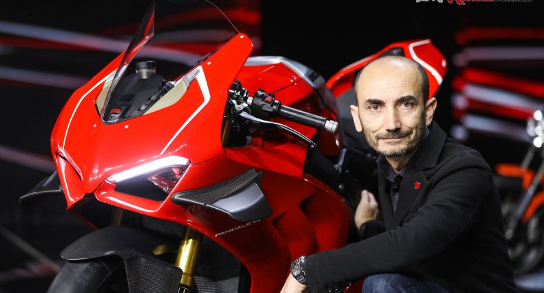 Claudio Domenicali with the 2019 Ducati Panigale V4 R