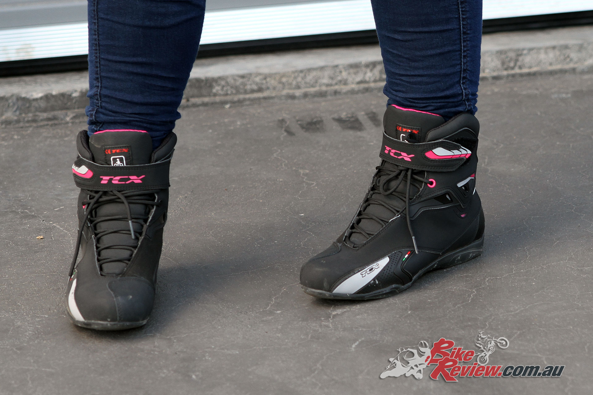 TCX Rush Waterproof Womens Street Motorcycle Shoes Black/Fuchsia/EU 38 US 6.5 