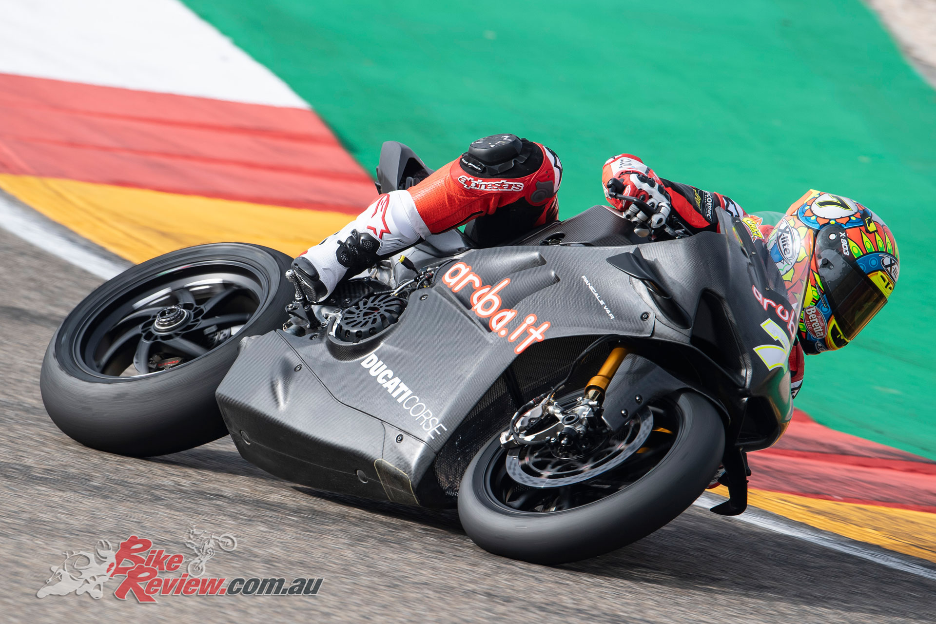 Chaz Davies on the Panigale V4 R - Image by Geebee Images