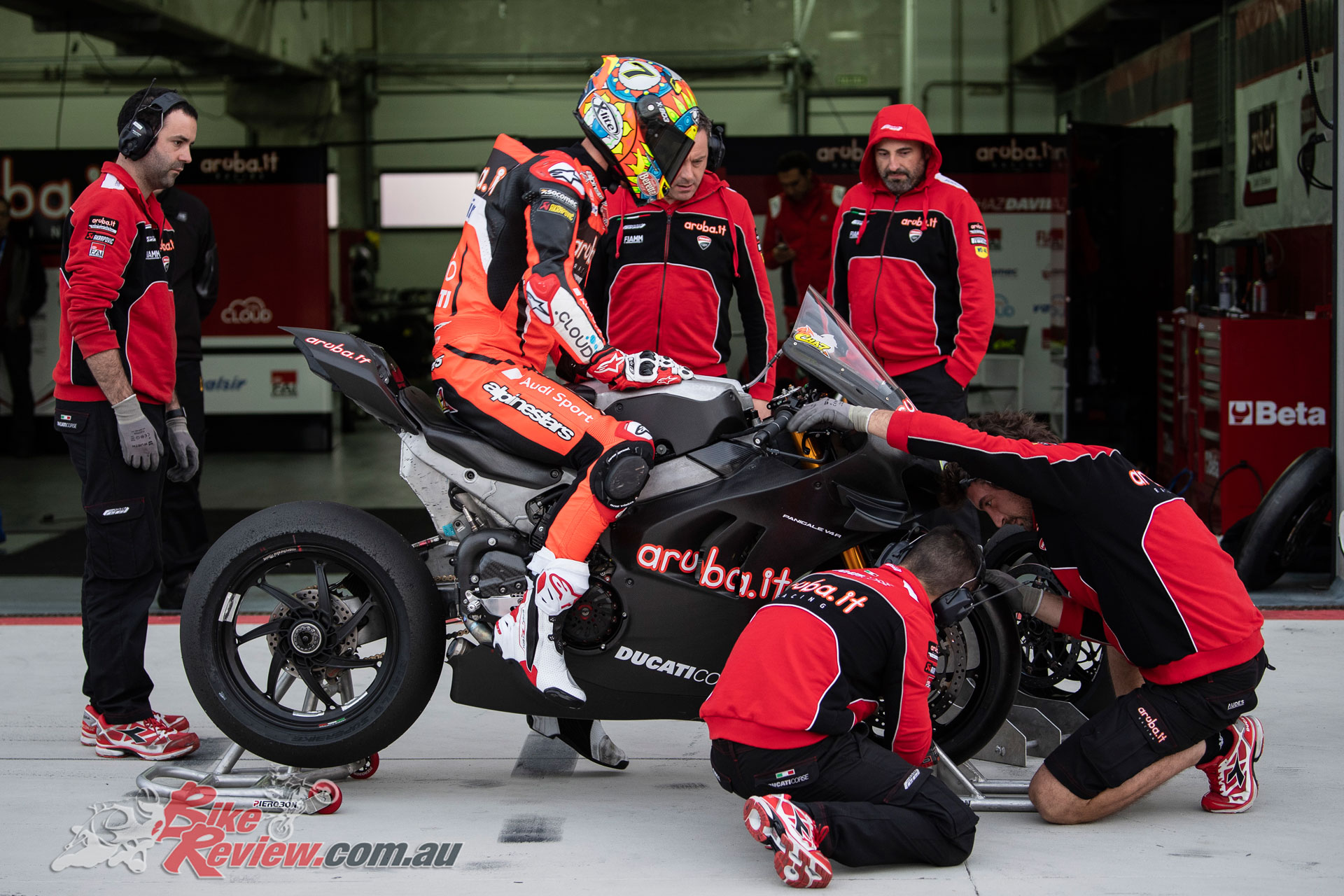 Chaz Davies on the Panigale V4 R at Aragon - Image by Geebee Images