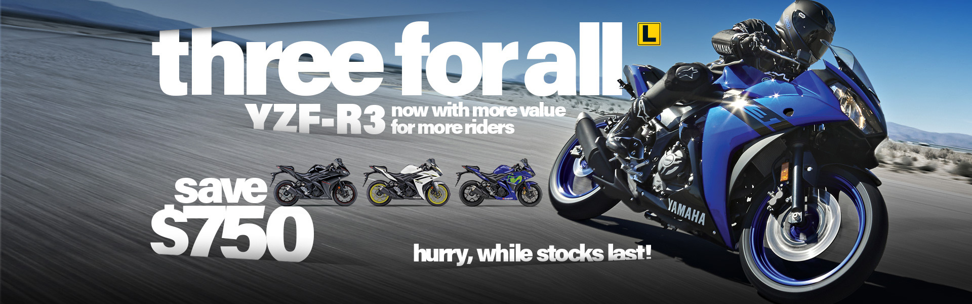 2018 Yamaha YZF-R3 run out deals