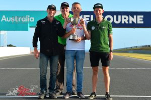 2019's Phil Irving Memorial Trophy winners - Lachlan Hill, Levi Day, Tom Bramich - Image by Russell Colvin