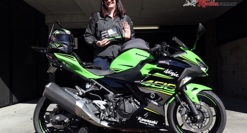 Sam had to wait till she finished work to officially get the keys to our Project Ninja 400!