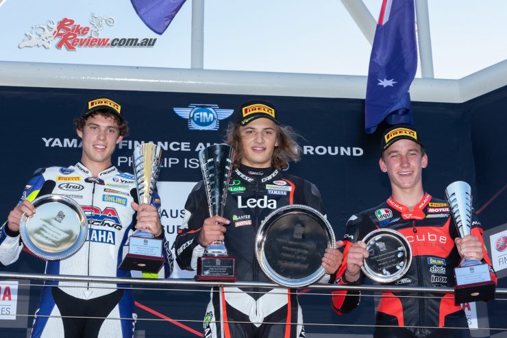 Tom Toparis claims the overall Supersport win at Phillip Island in the ASBK, with a perfect 76 points haul - Image by TBG Sport