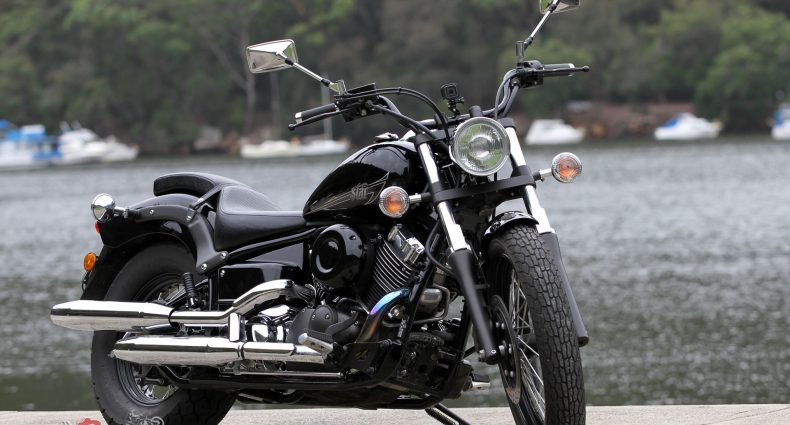 The Yamaha V-Star 650 Custom (XVS650) is a fairly traditional cruiser offering with 'Raven' paint punctuated by chrome