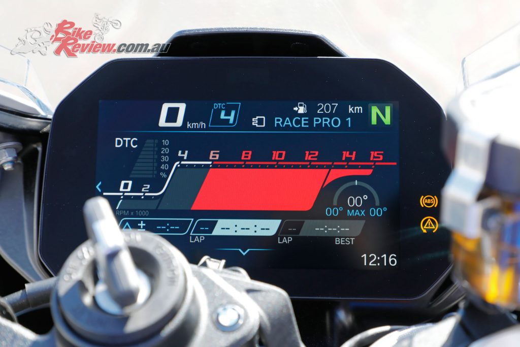 The dash is the best in the game, large, easy to read and navigate even at racetrack speeds. Brilliant. 
