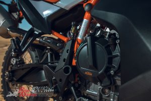 The heart of the new 790 Adventure models is the 799cc DOHC eight-valve parallel-twin engine