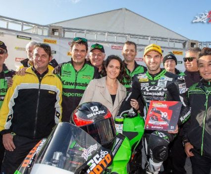 Bryan Staring and the BCPerformance Kawasaki team celebrate