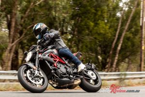 Road handling remains as good as ever, with no major changes to the chassis. Over a variety of Aussie roads, the Brutale 800RR shone brightly all of the time.