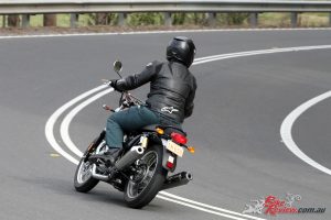 Sean testing Jeff's Interceptor 650