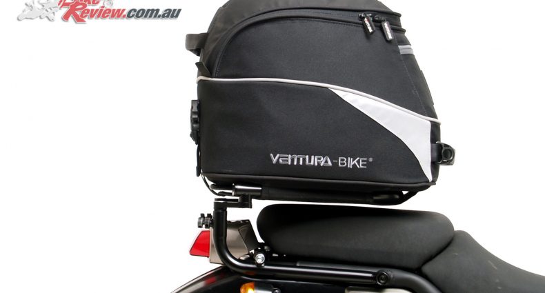 The Royal Enfield Himalayan fitted with the Ventura EVO-22 rack and bag