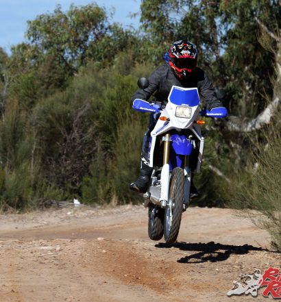 Kris catching a bit of air on our new Project WR250R