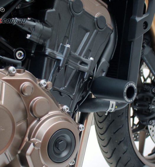 Oggy Knobbs, Axle Oggys and Case protectors now available for the 2019 Honda CB650R