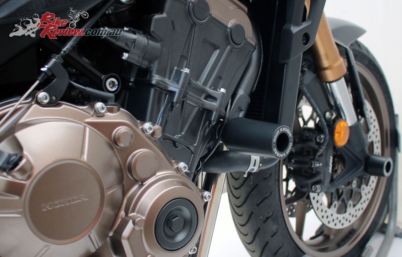 Oggy Knobbs, Axle Oggys and Case protectors now available for the 2019 Honda CB650R
