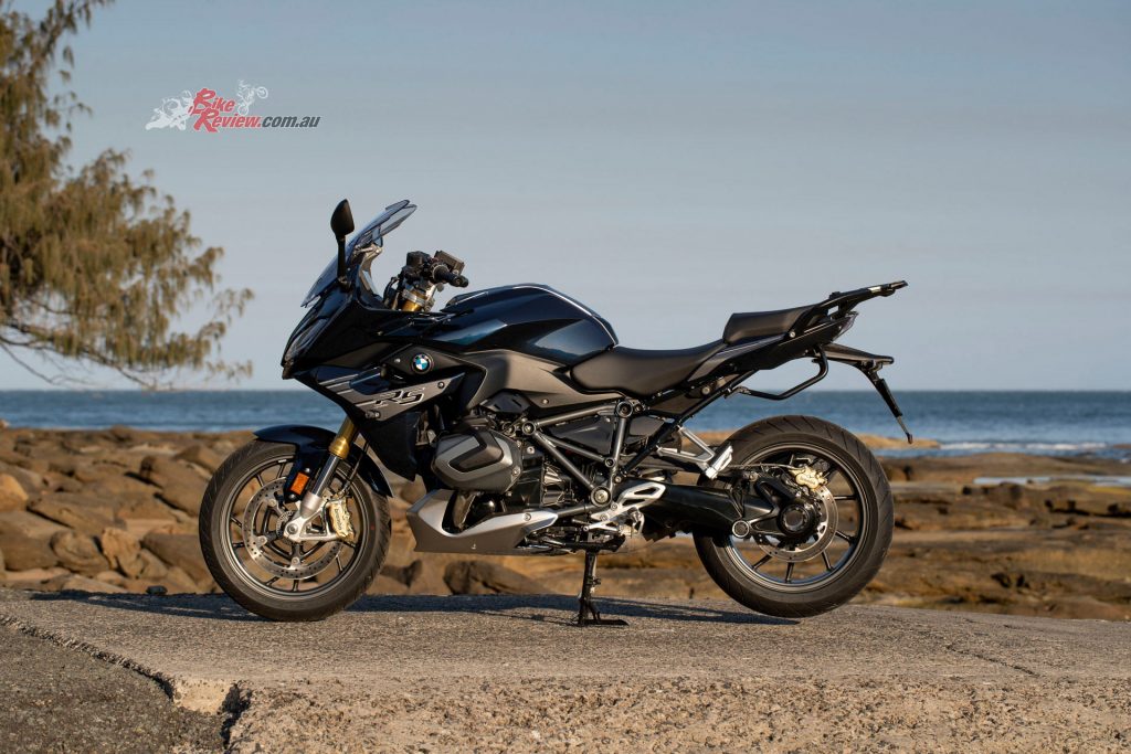 2019 BMW R 1250 RS features a steel frame and sub-frame. The engine is a stressed member.