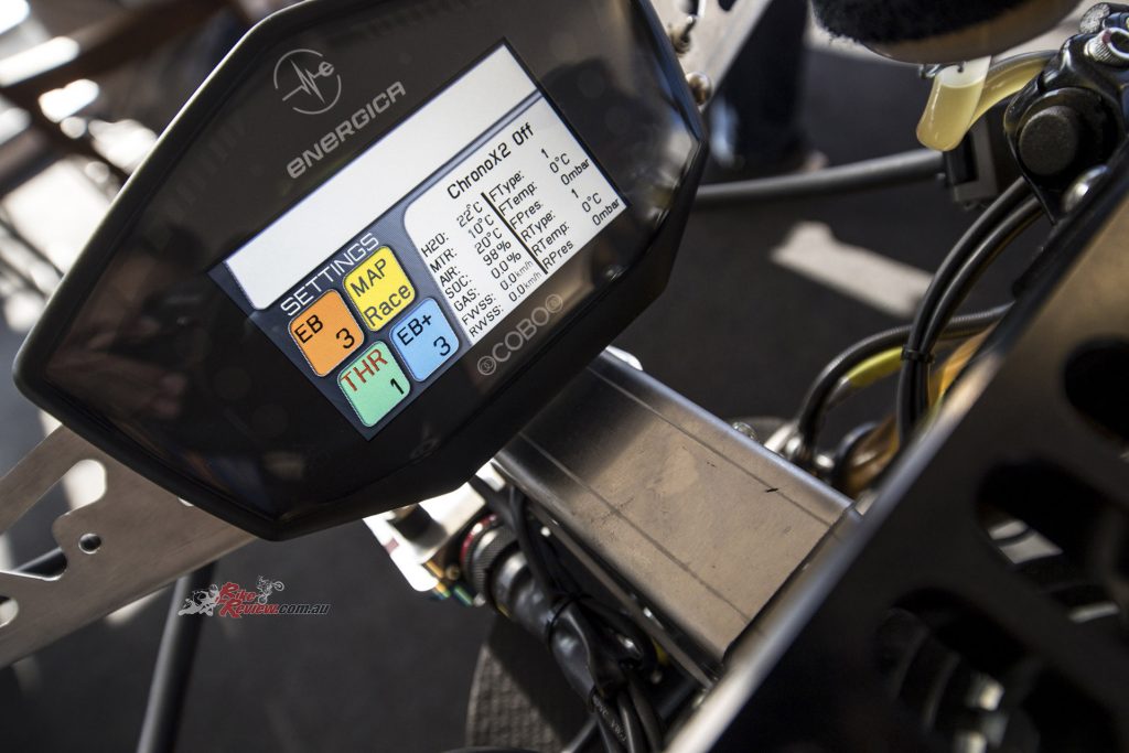 The Cobo TFT display is 480 x 272 resolution with a GPS receiver, BT communication and monitors everything on the bike. 