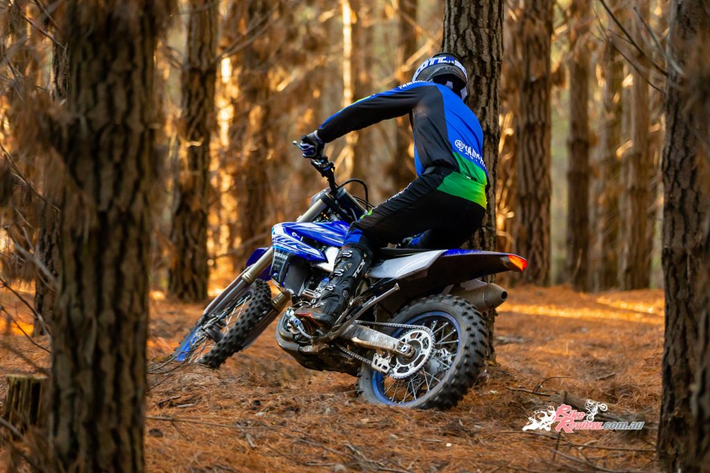 Where the WR250F has a significant advantage over a 450 is through tight single track, where it feels a lot lighter.