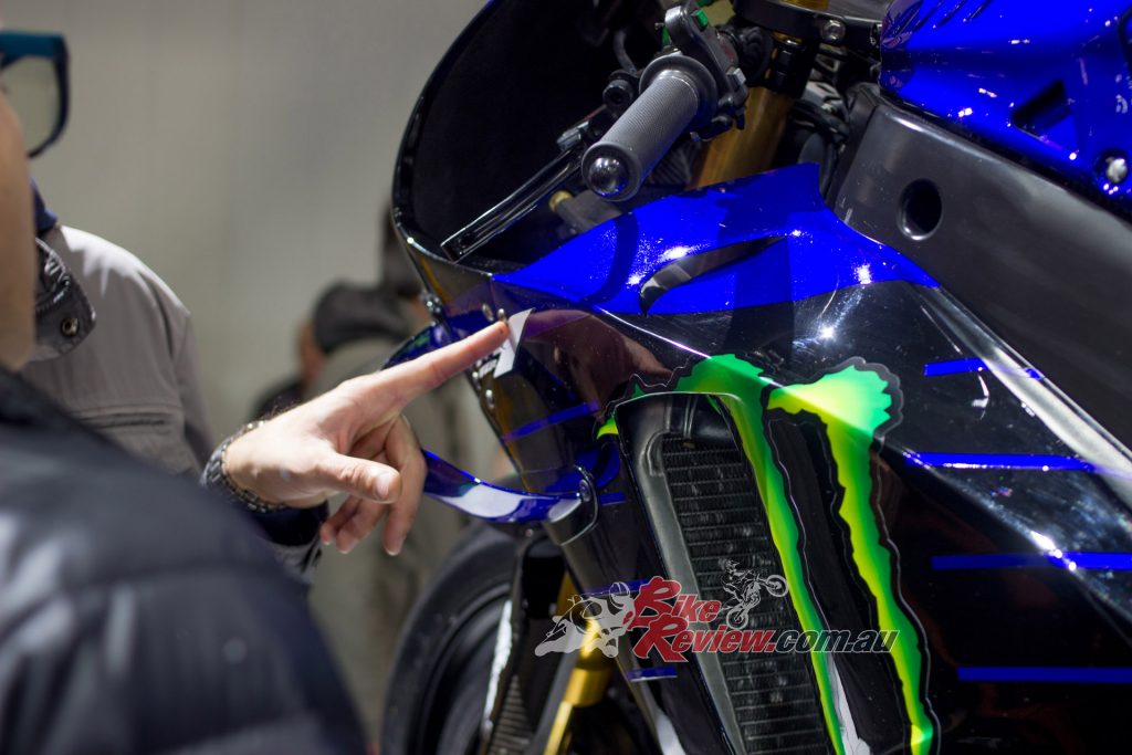 Rossi's M1 had no barriers around it, so punters could get up close and personal to the amazing machine.