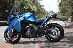 The CFMoto 650GT has a low seat, perfect for those under 175cm, while the screen is adjustable to ensure good weather and wind protection for touring. There is a USB charge point as well, plus a full size TFT dash and LED lighting.