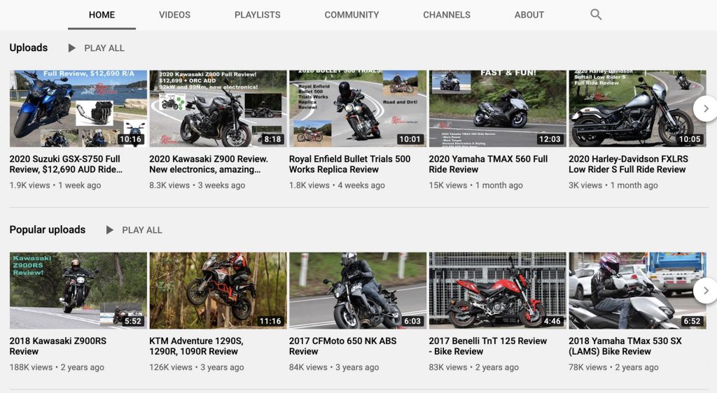 We have over 150 videos, featuring most models from the past eight years that we have reviewed...