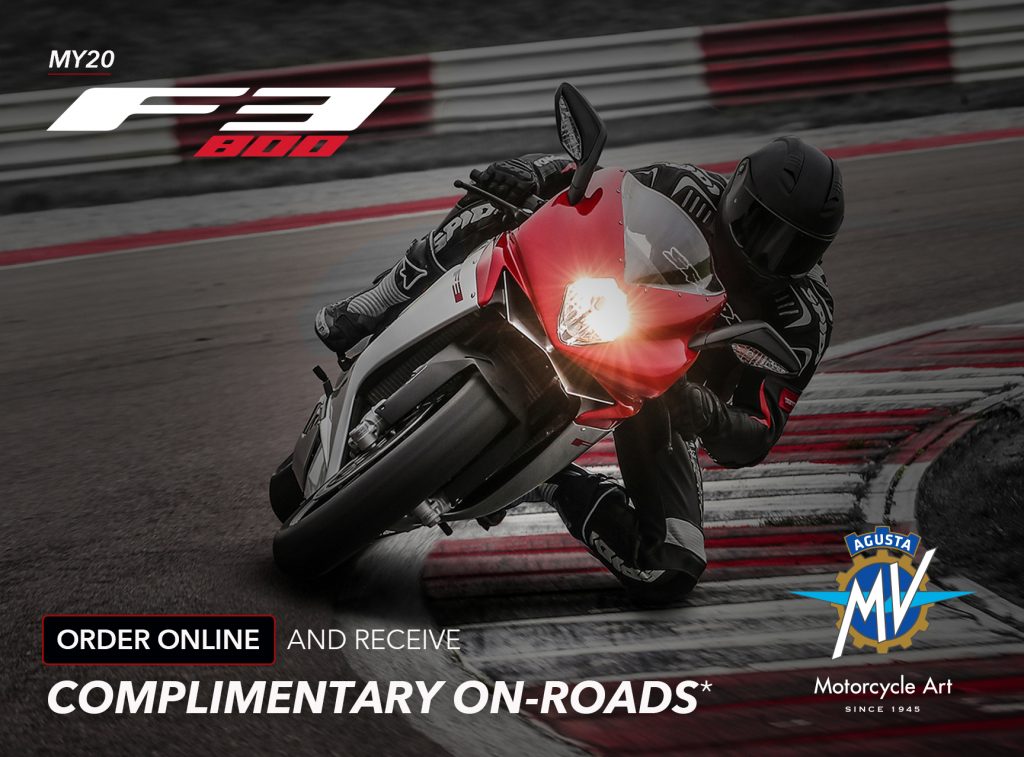 Complimentary on roads on selected 2020 MV Agusta