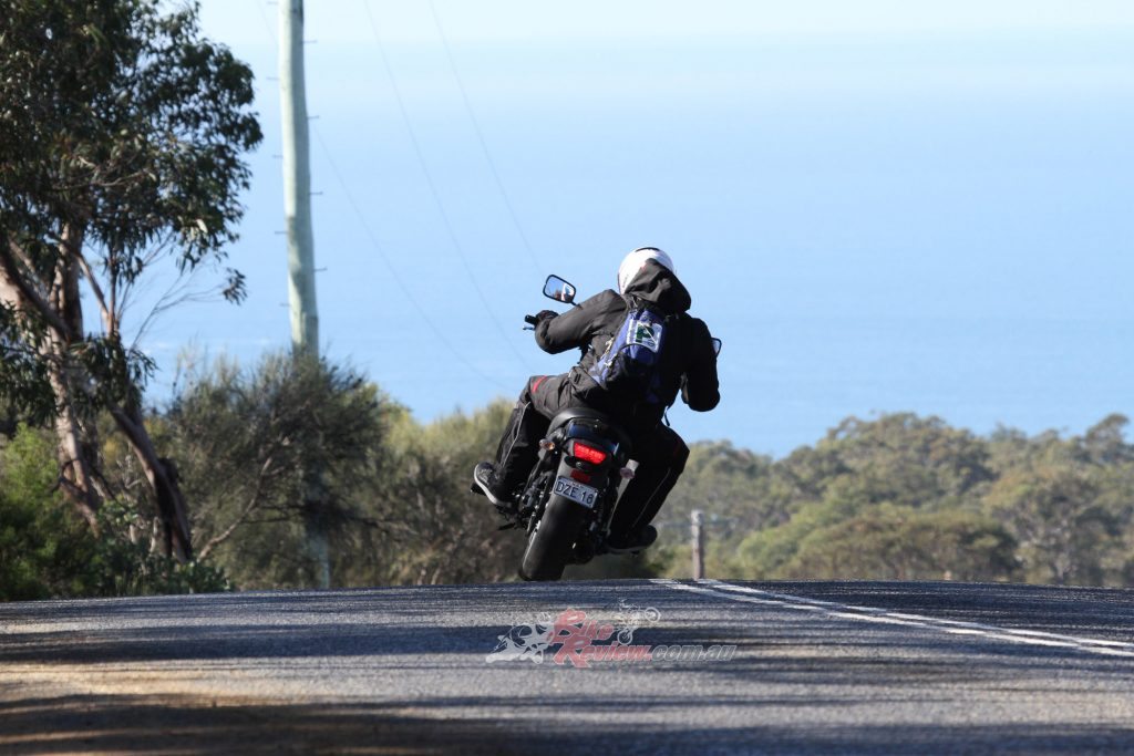 Utilising the low-mid range, riders can get a speedy drive out and get on the throttle nice and early into the exit.