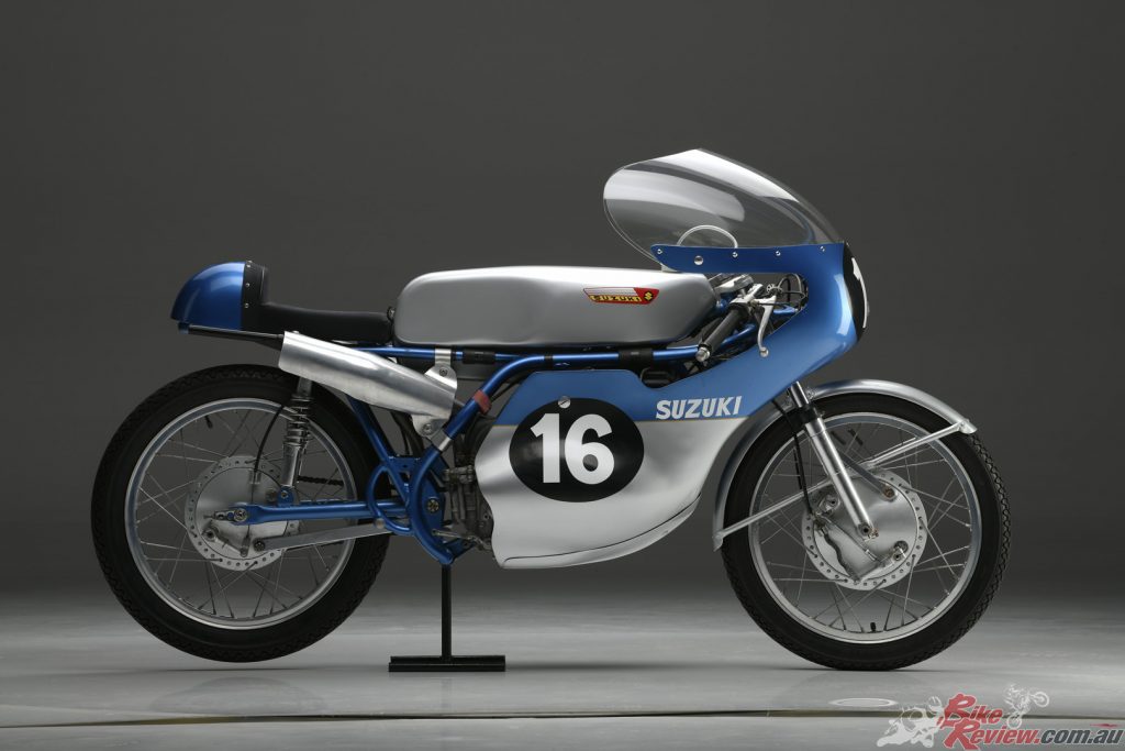 The retro-inspired livery on the Limited Edition machines pays homage to Suzuki’s early Grand Prix machines.