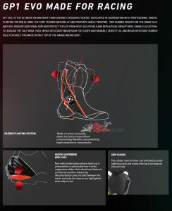 There's plenty of technology packed into these boots to keep you comfortable and safe while out on the track or on the road.