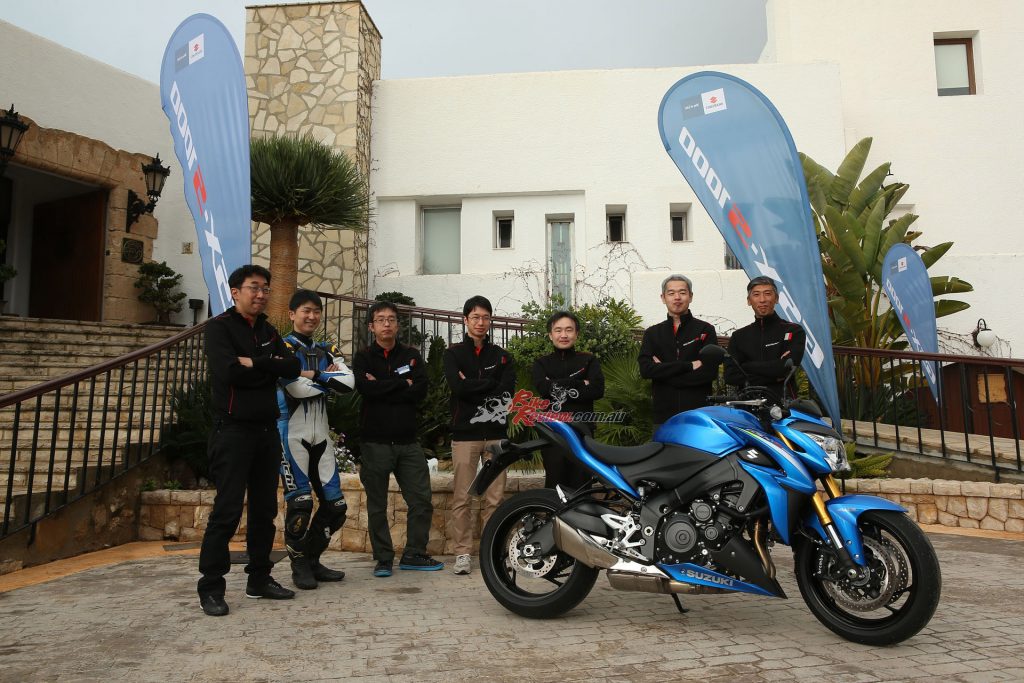 The Suzuki GSX-S1000 Development Team was led by Suzuki MotoGP boss Shinichi Sahara (second from right). 