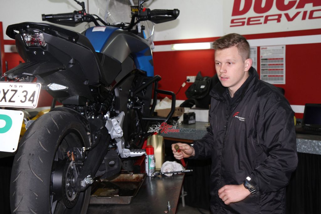 Dillon, a fully qualified Motorcycle Tech, is a switched on spanner twirler and enthusiastic about bikes. He did a great job and we highly recommend his services. 