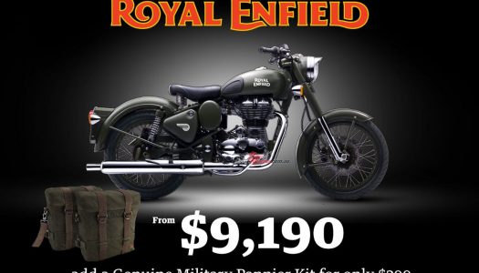 Royal Enfield offer Classic 500 Military Pannier Kit Promotion