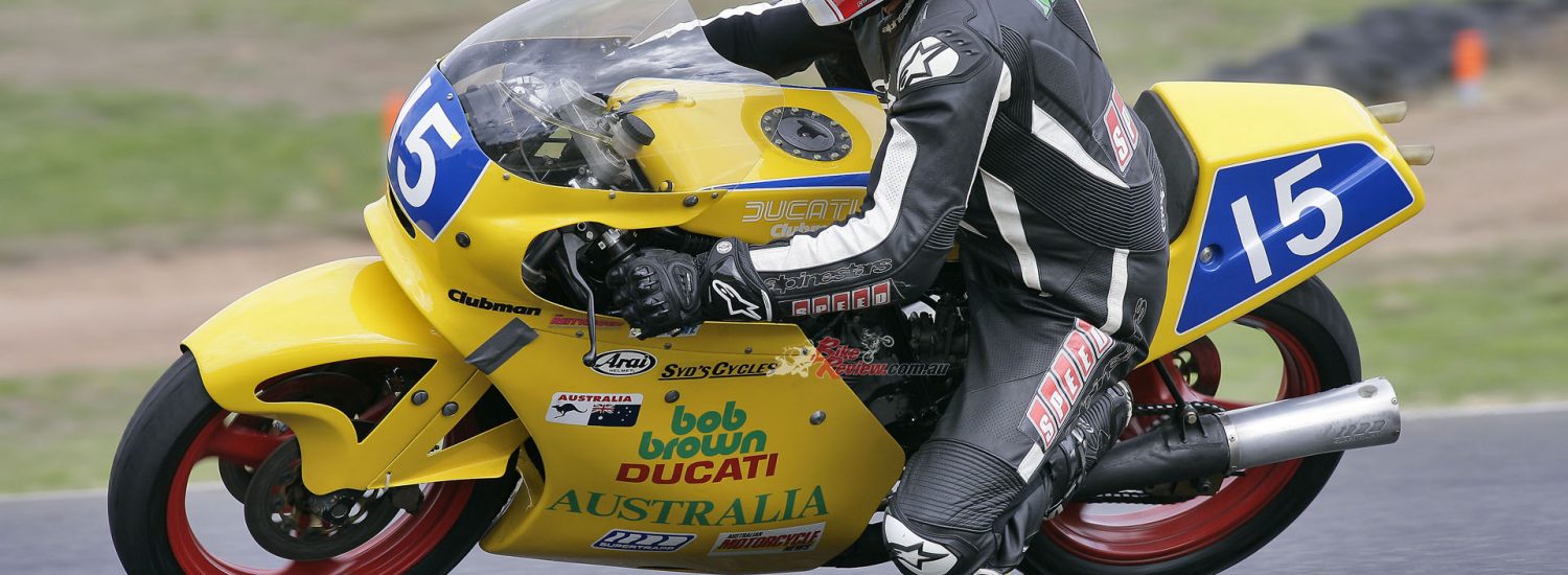 Magee on the Bob Brown Ducati at Broadford decades later...