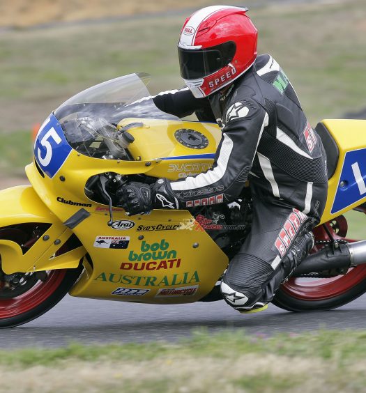 Magee on the Bob Brown Ducati at Broadford decades later...