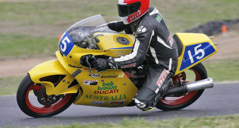 Magee on the Bob Brown Ducati at Broadford decades later...