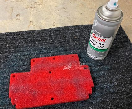 Ensure that you oil up the new filter. Castrol sorted us out with some foam filter oil ensuring the engine and filter stays clean.